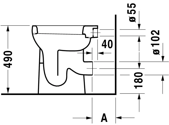 Stand-Flachspül-WC „DuraPlus“ 36 × 49 × 46,5 cm