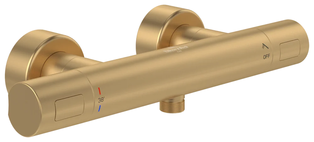 Villeroy & Boch Duschthermostat Universal Taps & Fittings, Brushed Gold, 317x104x65 mm, Thermostatfunktion, Wandmontage