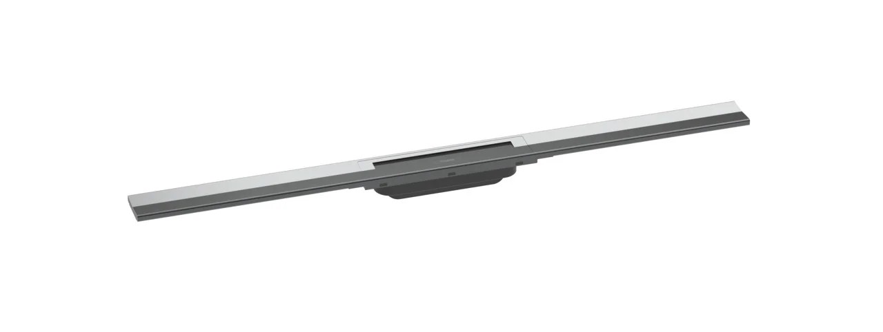 Hansgrohe RainDrain Flex Duschrinne 900 mm, Chrom, zweiseitig montierbar, höhenverstellbar um 10 mm, bis zu 60 l/min Ablaufleistung