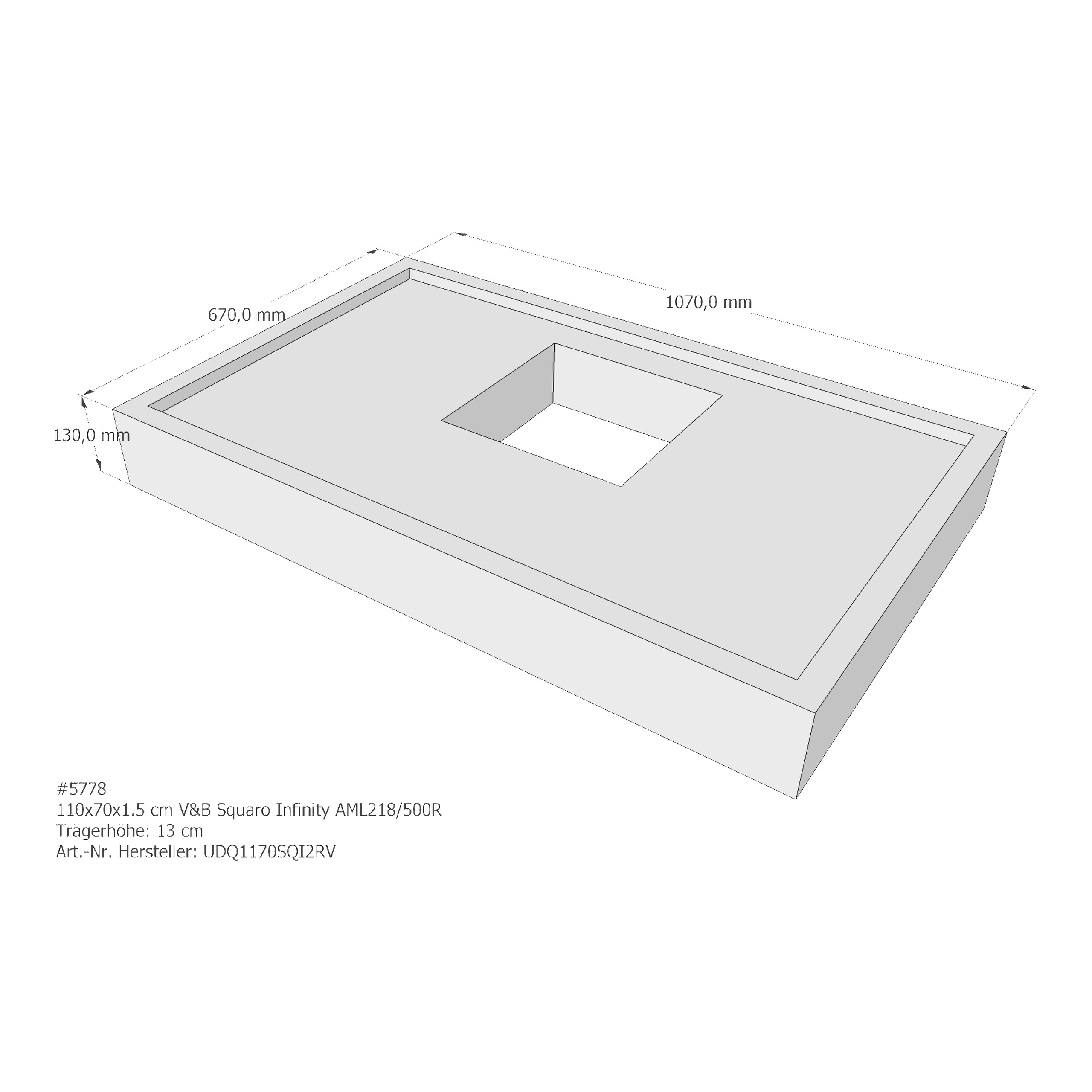Duschwannenträger für Villeroy & Boch Squaro Infinity 110 × 70 × 1,5 cm Breite: 70 cm / Länge: 110 cm Duschwannenträger für Villeroy & Boch Squaro Infinity 110 × 70 × 1,5 cm Breite: 70 cm / Länge: 110 cm