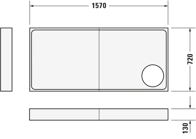 Duravit rechteck Duschwanne „Starck Slimline“ 160 × 75 cm 