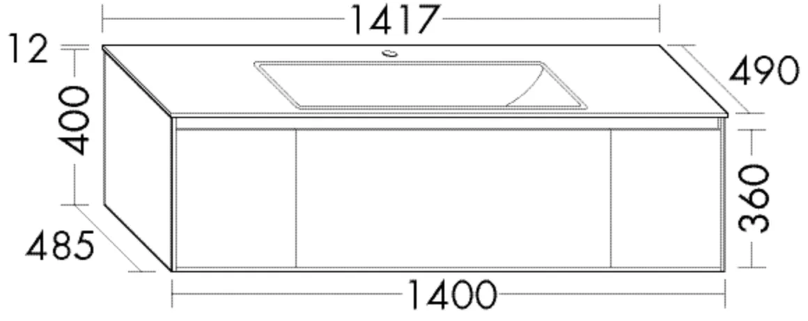 burgbad rc40Solitaire Keramik-Waschtisch inkl. Waschtischunterschrank, 490x1417x412mm burgbad rc40Solitaire Keramik-Waschtisch inkl. Waschtischunterschrank, 490x1417x412mm