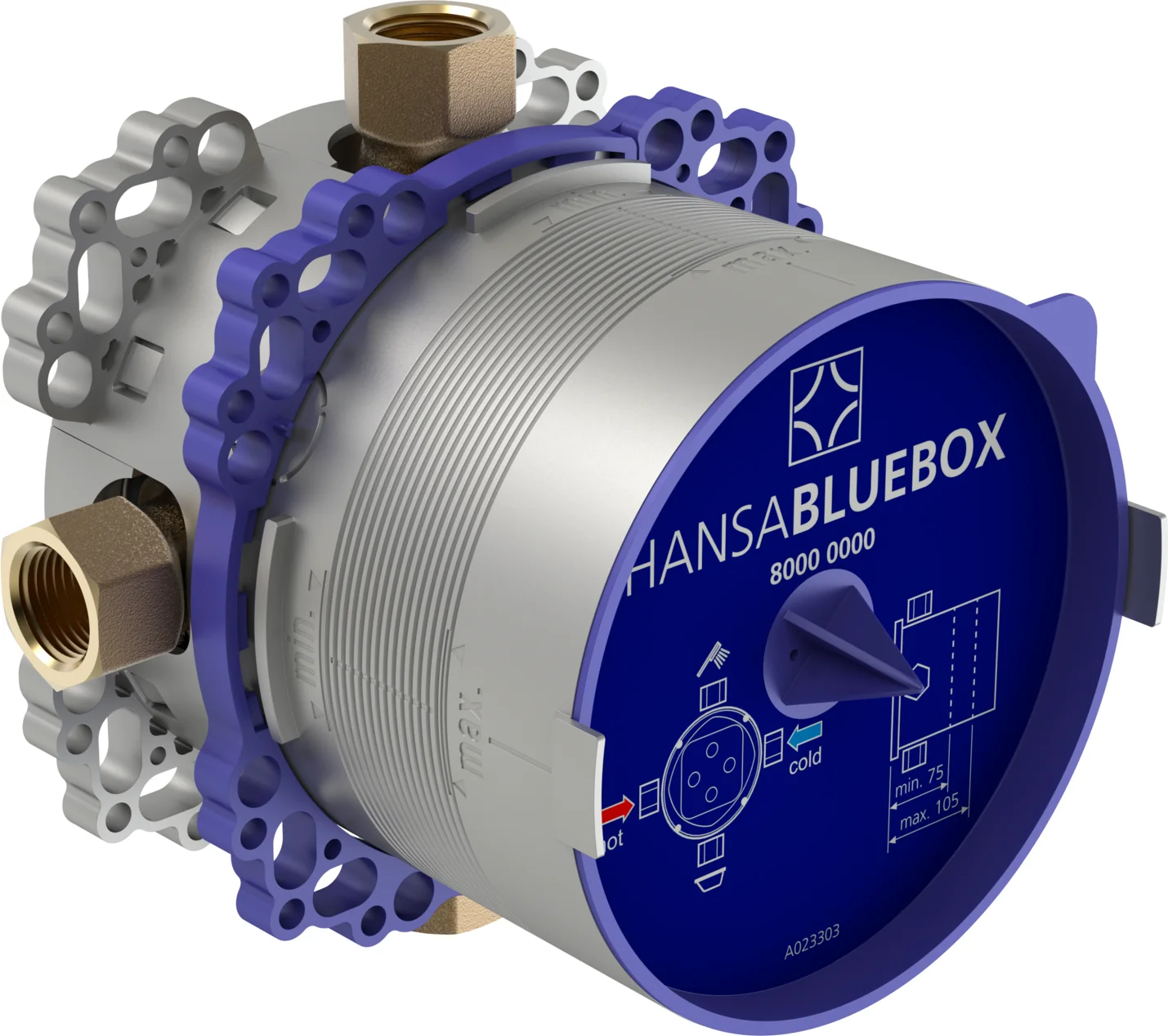 HansaBLUEBOX UP-Rohbauset Bade- und Brausearmatur HansaBLUEBOX 8000 G1⁄2 DN15