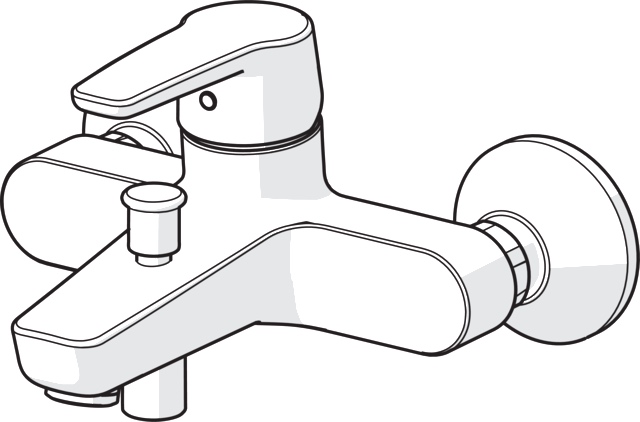 Einhand-Wannenarmatur „Polo“ Ausladung 157 mm in Chrom Einhand-Wannenarmatur „Polo“ Ausladung 157 mm in Chrom