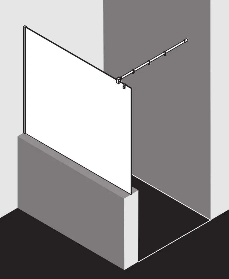 Kermi Duschdesign Walk-In-Duschkabine WALK-IN Wall „FILIA“ Glas Klar, Profile Silber Hochglanz, BV: 775 - 775 mm H: 2000 mm