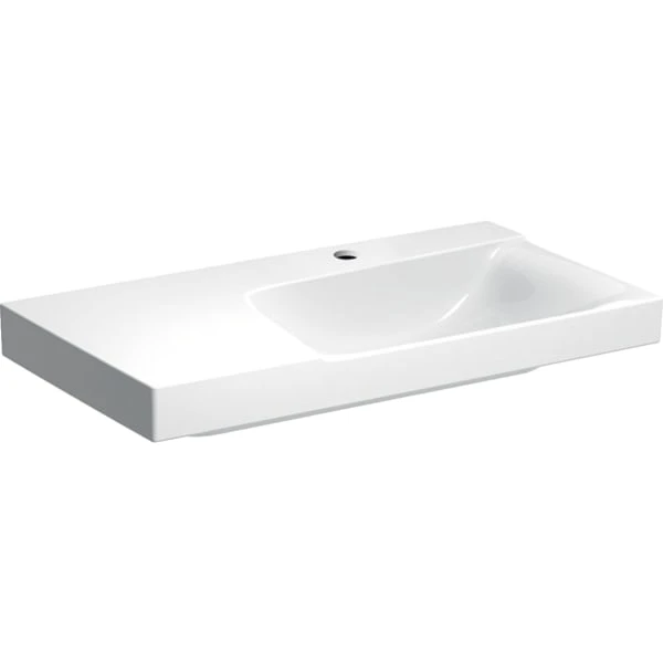 Wandwaschtisch mit Ablagefläche „Xeno2“, rechteckig, Ablagefläche links 90 × 48 cm mit KeraTect® Wandwaschtisch mit Ablagefläche „Xeno2“, rechteckig, Ablagefläche links 90 × 48 cm mit KeraTect®