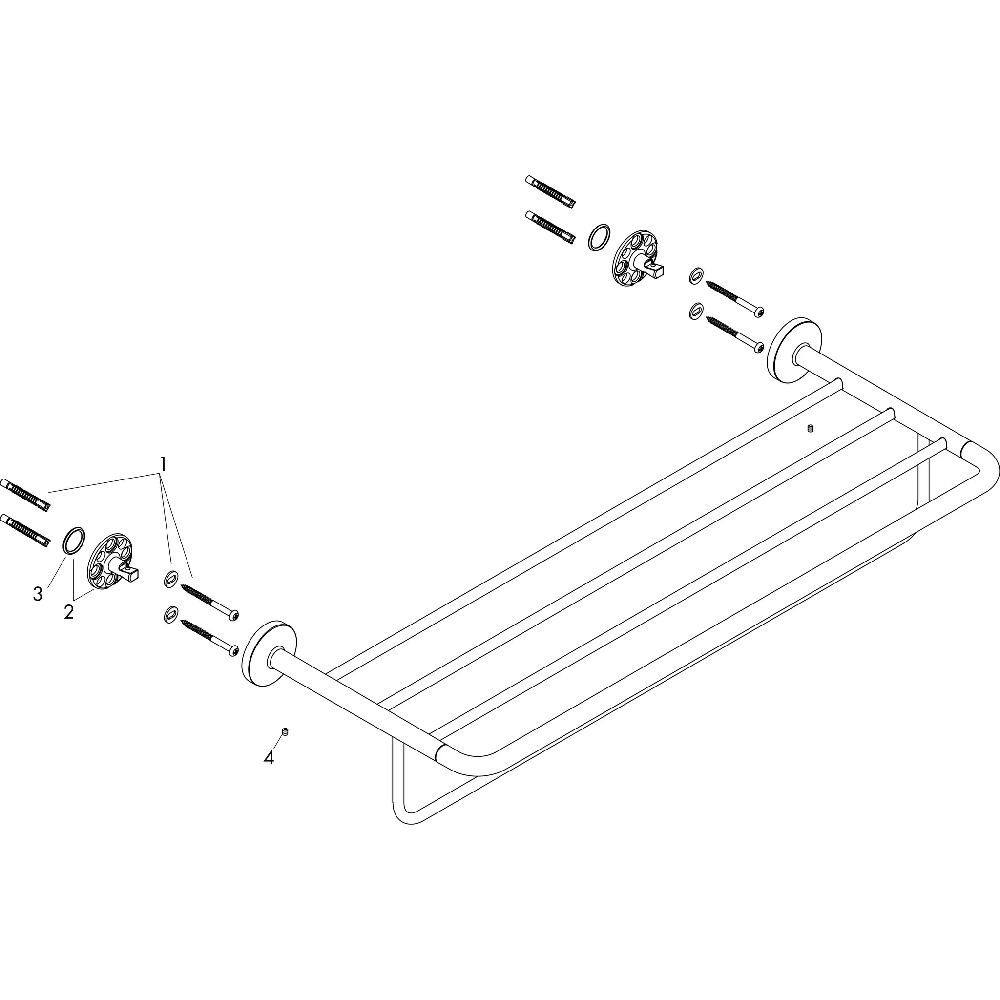 Hansgrohe AXOR Universal Circular Handtuchablage mit Handtuchhalter, Polished Nickel Hansgrohe AXOR Universal Circular Handtuchablage mit Handtuchhalter, Polished Nickel