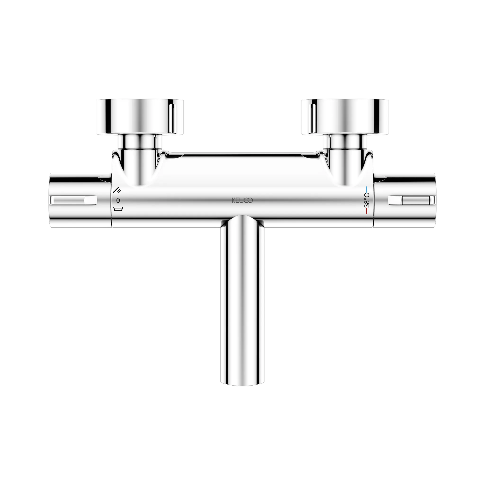 KEUCO PLAN BLUE Thermostat-Wannenarmatur Aufputz verchromt KEUCO PLAN BLUE Thermostat-Wannenarmatur Aufputz verchromt