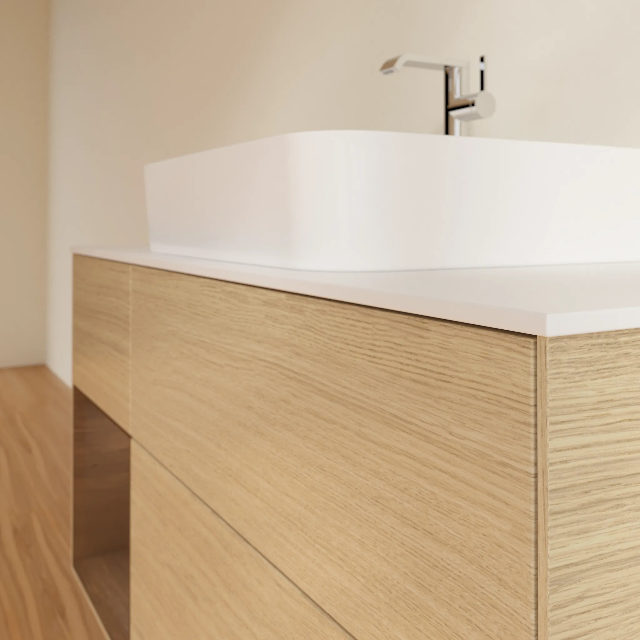 Villeroy & Boch Waschtischunterschrank „Finion“ für Schrankwaschtisch 1200 × 603 × 501 mm Oak Veneer, für Becken mittig