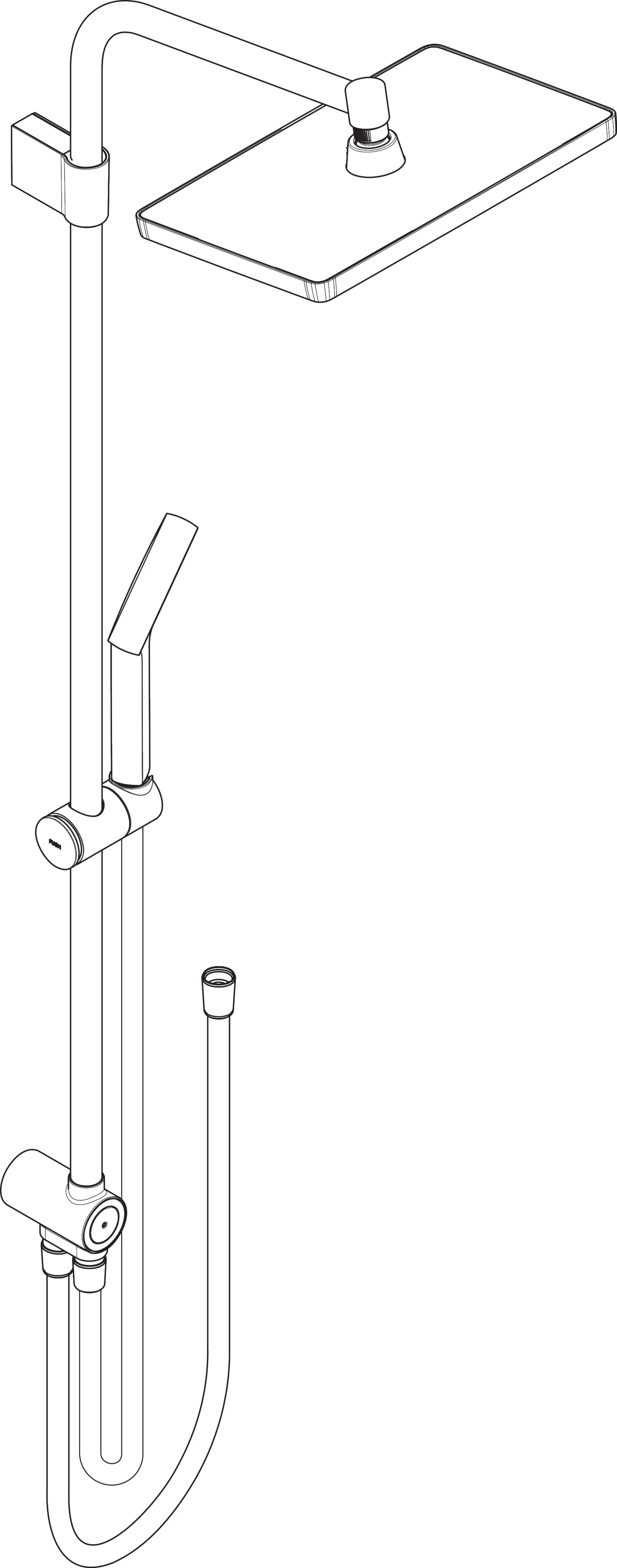 Activera Q Showerpipe 290/180 1jet EcoSmart Reno, Oberfläche: Chrom