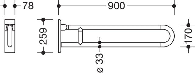 HEWI Stützklappgriff „Serie 801“