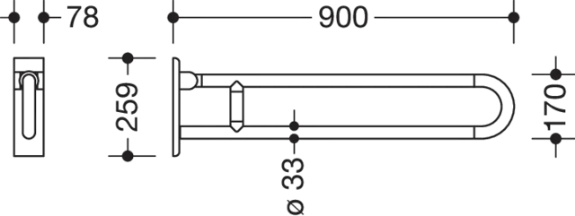 HEWI Stützklappgriff „Serie 801“ HEWI Stützklappgriff „Serie 801“