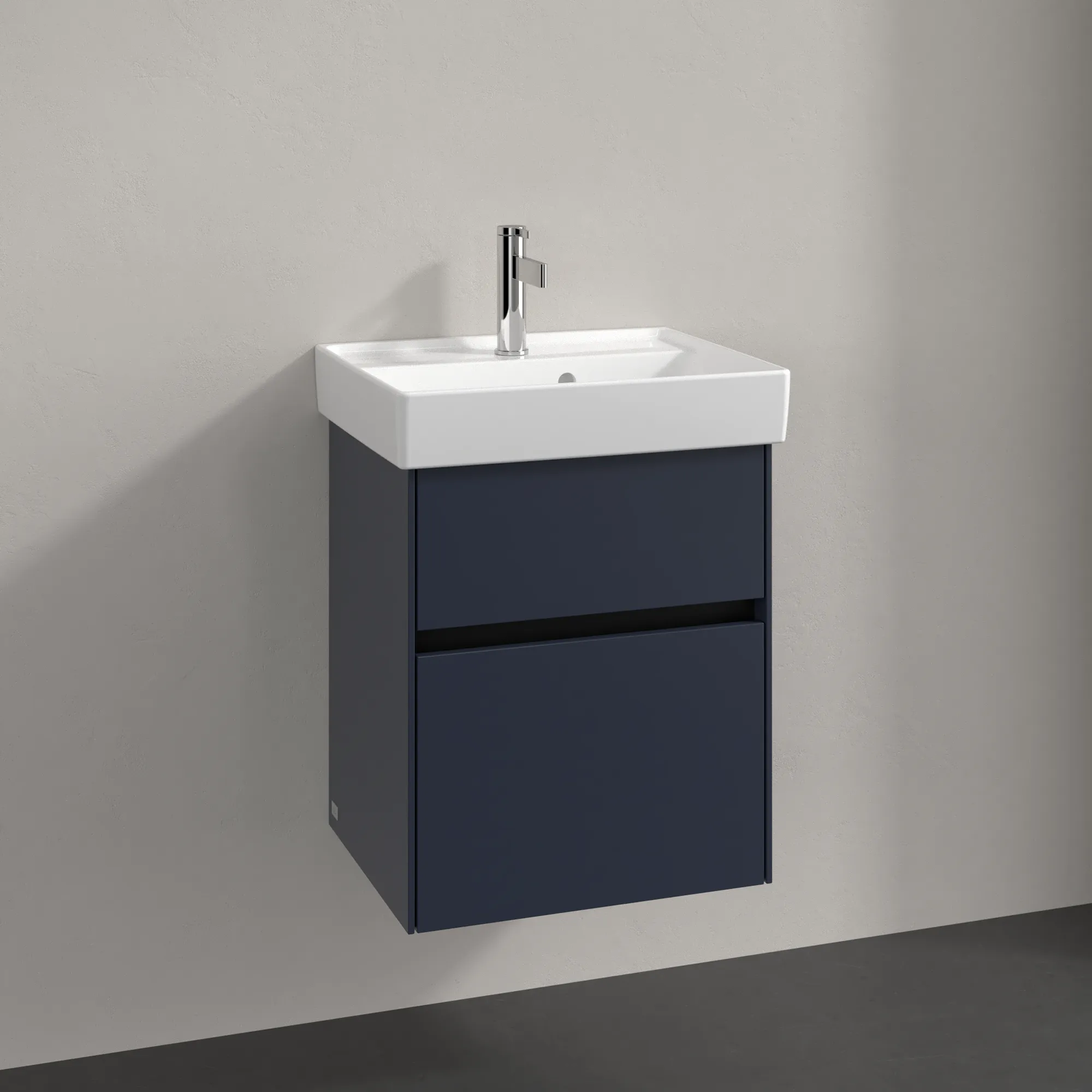 Villeroy & Boch Waschbeckenunterschrank Collaro C00600 Marine Blue, 460x374 mm, Höhe 546 mm, mit SoftClosing und integrierten Aluminiumgriffen