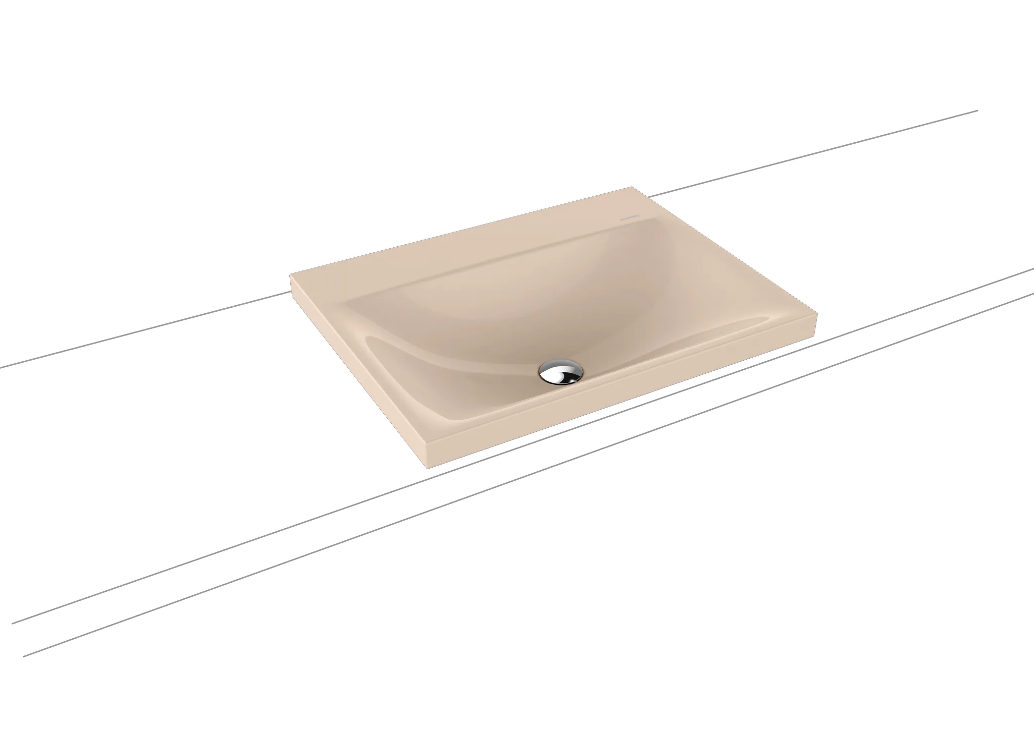 Aufsatzwaschtisch „Silenio“ 60 × 46 cm, ohne Hahnlochbohrung in bahamabeige, mit Perl-Effekt
