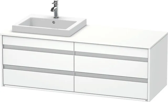 Duravit Waschtischunterschrank wandhängend „Ketho“ 140 × 49,6 × 55 cm Weiß Matt
