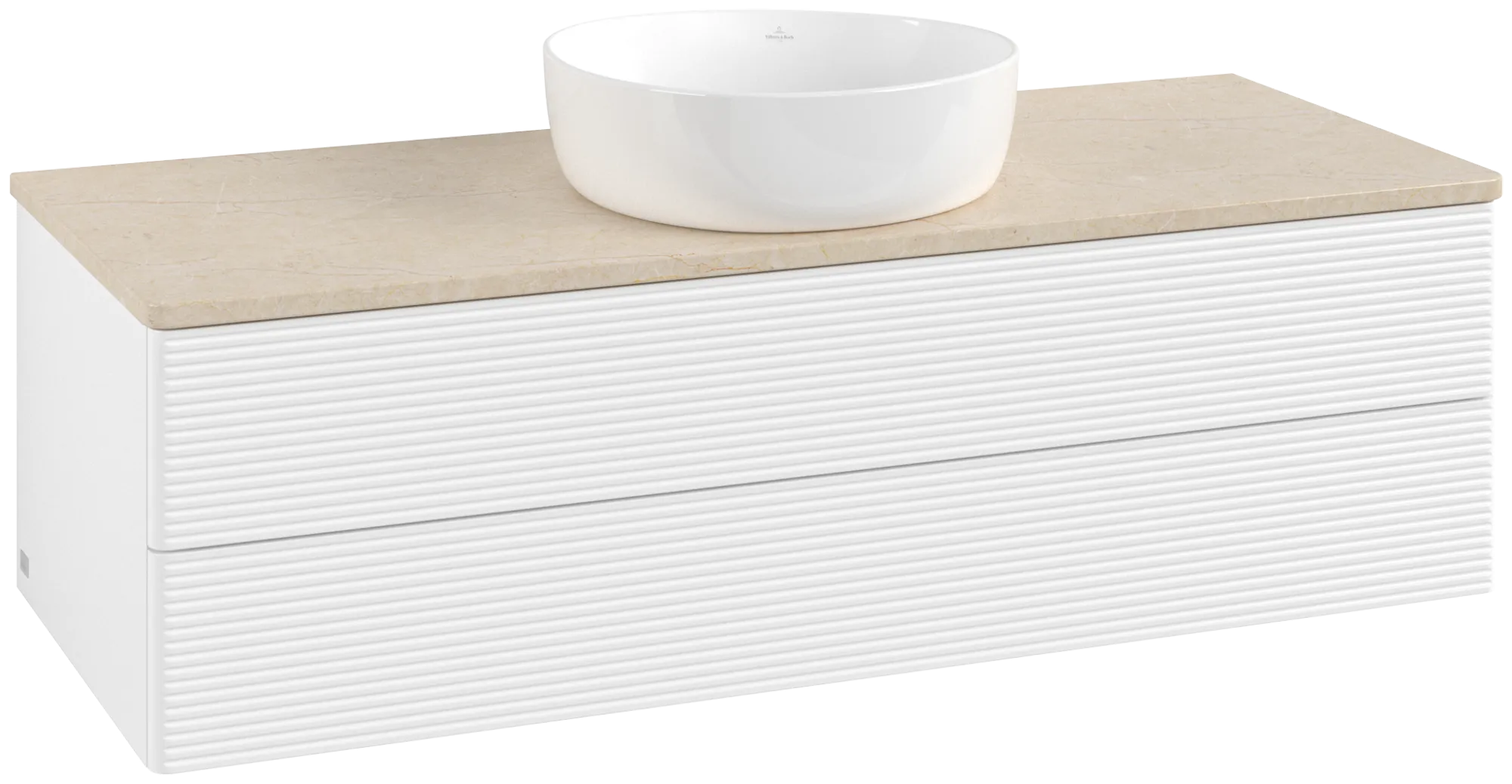 Villeroy & Boch Antao Waschbeckenunterschrank L21_1, 1200x360x500mm, White Matt Lacquer / Botticino