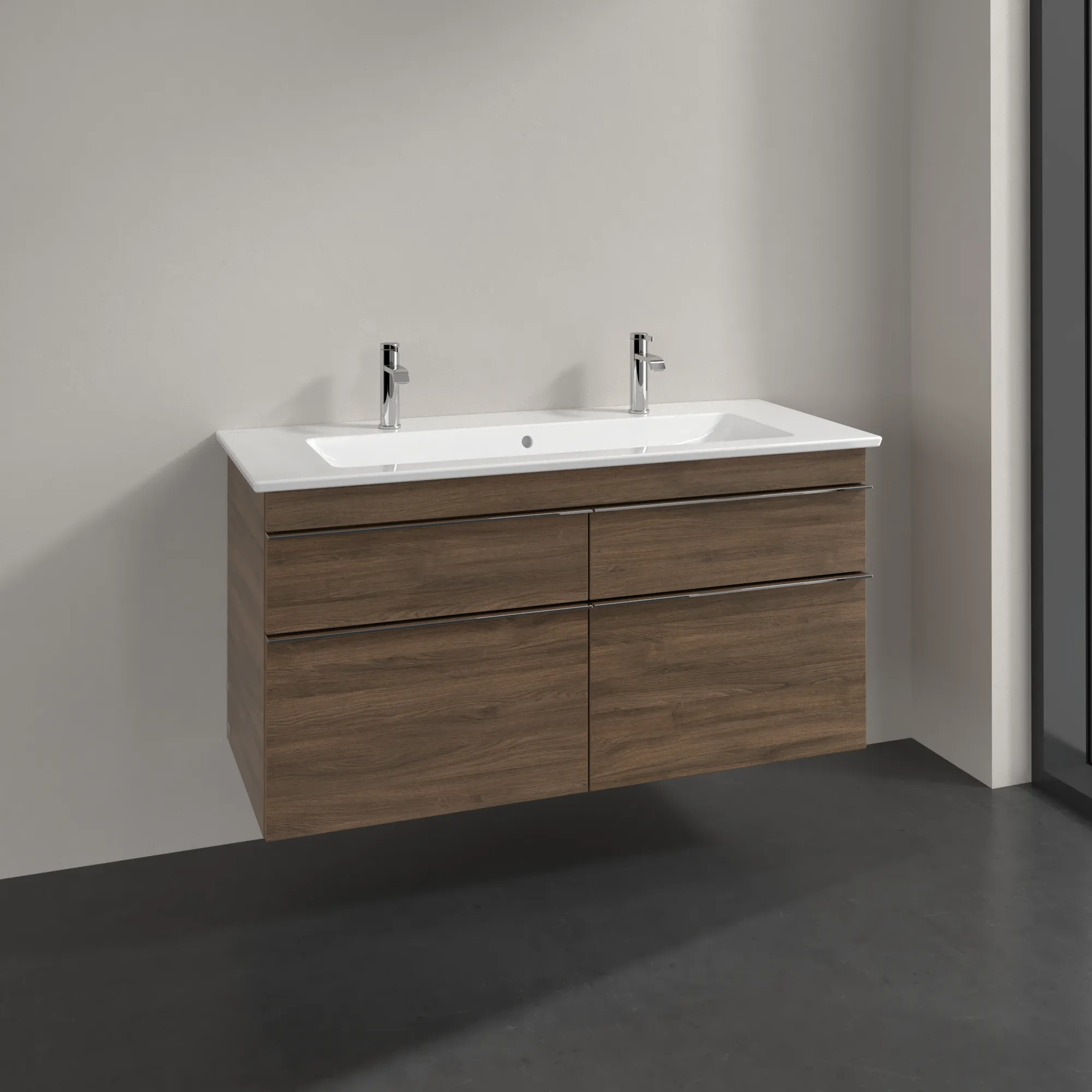 Villeroy & Boch Waschtischunterschrank „Venticello“ für Schrank-Doppelwaschtisch 1153 × 590 × 502 mm Arizona Oak, für Becken mittig