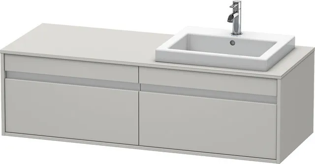 Duravit Waschtischunterschrank wandhängend „Ketho“ 140 × 42,6 × 55 cm Betongrau Matt Duravit Waschtischunterschrank wandhängend „Ketho“ 140 × 42,6 × 55 cm Betongrau Matt