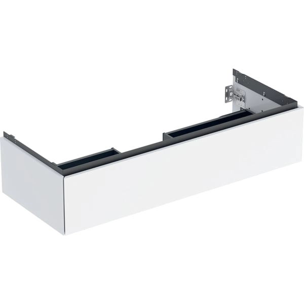 Geberit ONE Unterschrank für Waschtisch, weiß hochglänzend, 1 Schublade, 118,4 x 26,6 x 47 cm, Push-to-open-Mechanismus, Selbsteinzug Geberit ONE Unterschrank für Waschtisch, weiß hochglänzend, 1 Schublade, 118,4 x 26,6 x 47 cm, Push-to-open-Mechanismus, Selbsteinzug