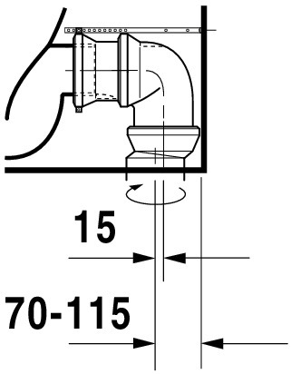 Stand-WC Kombi DuraStyle 630 mm Tiefspüler, fürSPK, Abg.Vario, weiß