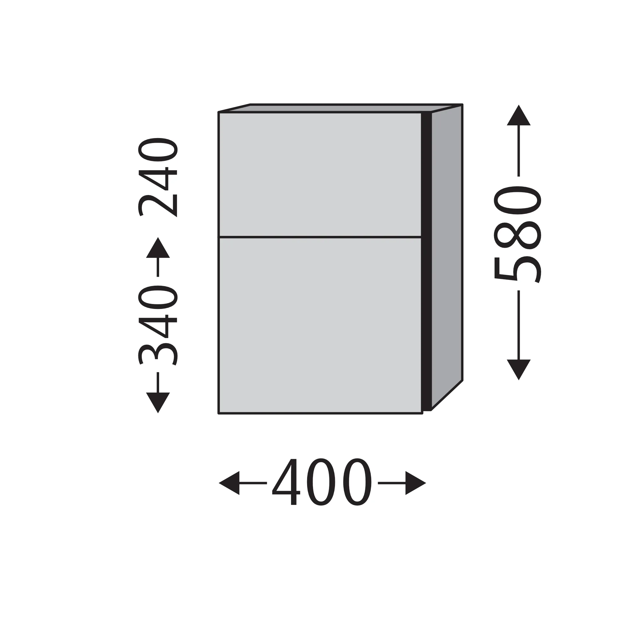 Unterschrank 3way (UM144) 580x400x345 Anthrazit-Matt