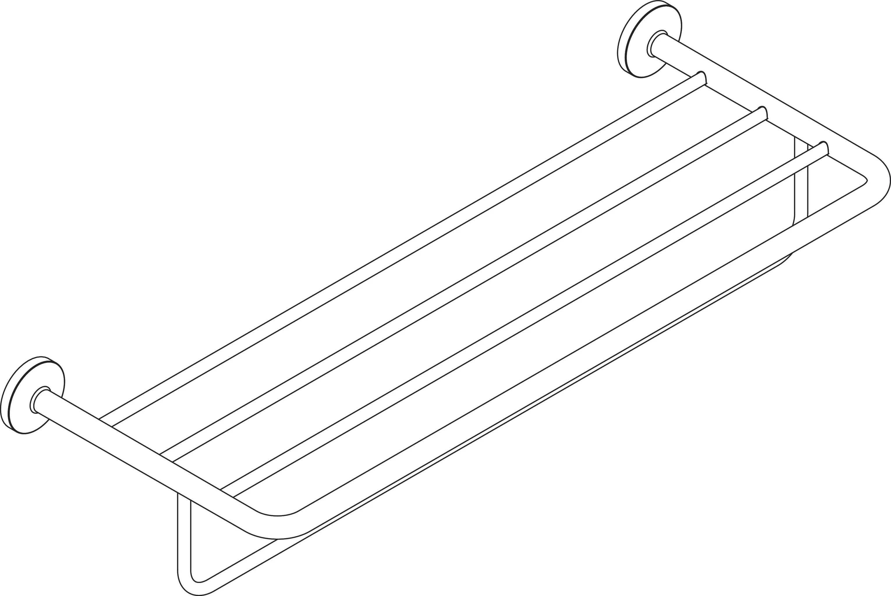 Hansgrohe AXOR Universal Circular Handtuchablage mit Handtuchhalter, Chrom, 655 mm Länge