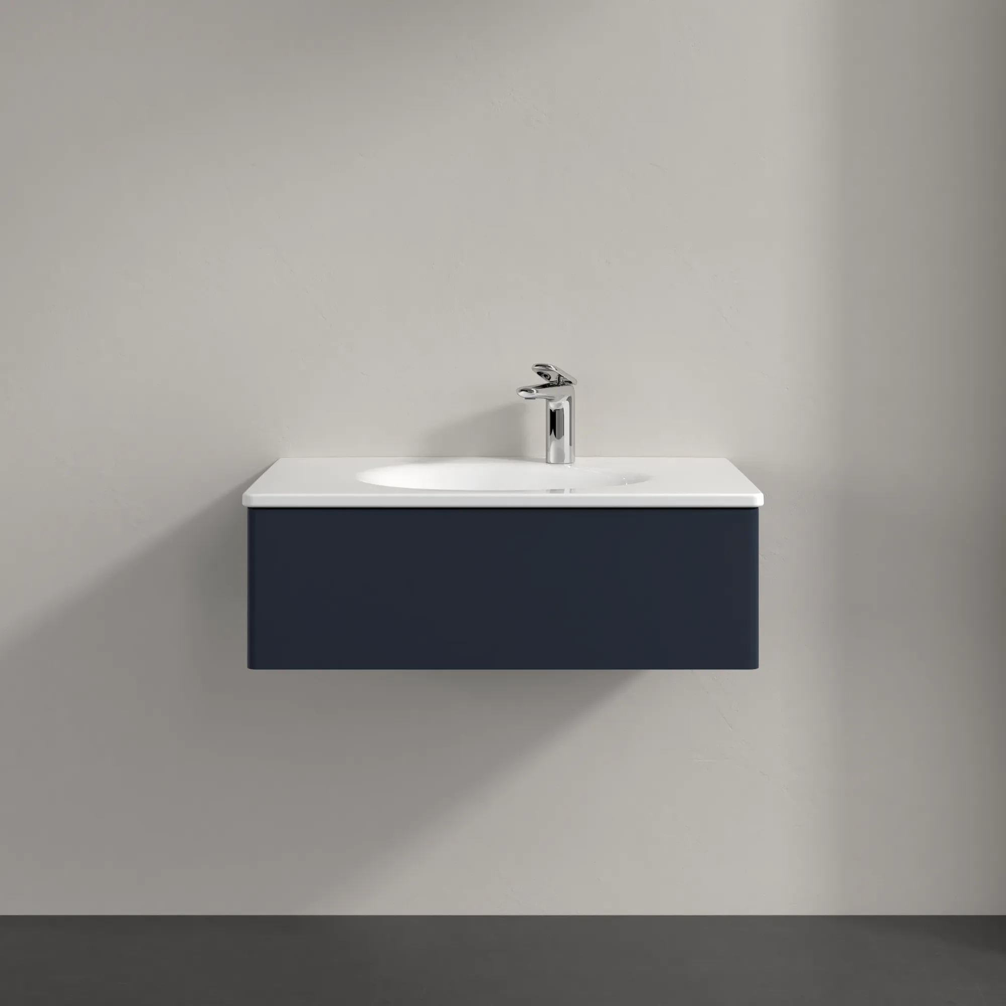 Villeroy & Boch Waschtischunterschrank für Schrankwaschtisch „Antao“ 788 × 256 × 496 mm Midnight Blue Matt Lacquer, für Becken mittig, mit Beleuchtung Villeroy & Boch Waschtischunterschrank für Schrankwaschtisch „Antao“ 788 × 256 × 496 mm Midnight Blue Matt Lacquer, für Becken mittig, mit Beleuchtung