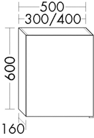 Spiegelschrank Sys30 von burgbad – maßflexibel, beidseitig verspiegelt, 160 mm tief, 300 mm breit, 600 mm hoch
