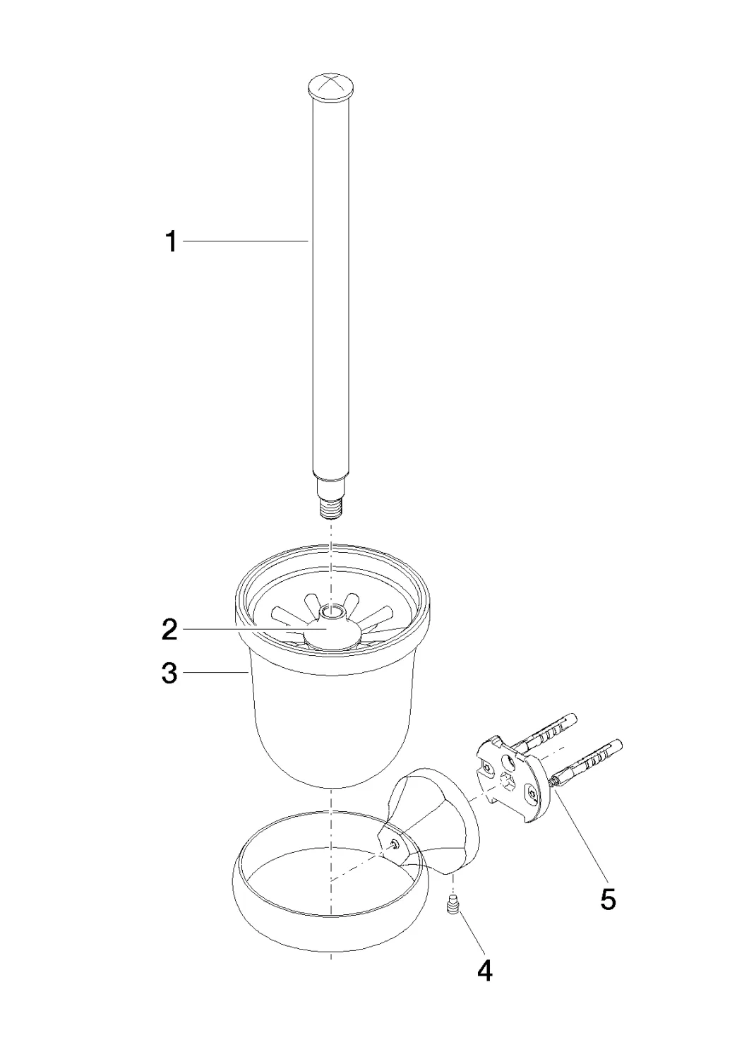 Toiletten-Bürstengarnitur Wandmodell MADISON Chrom 83900361