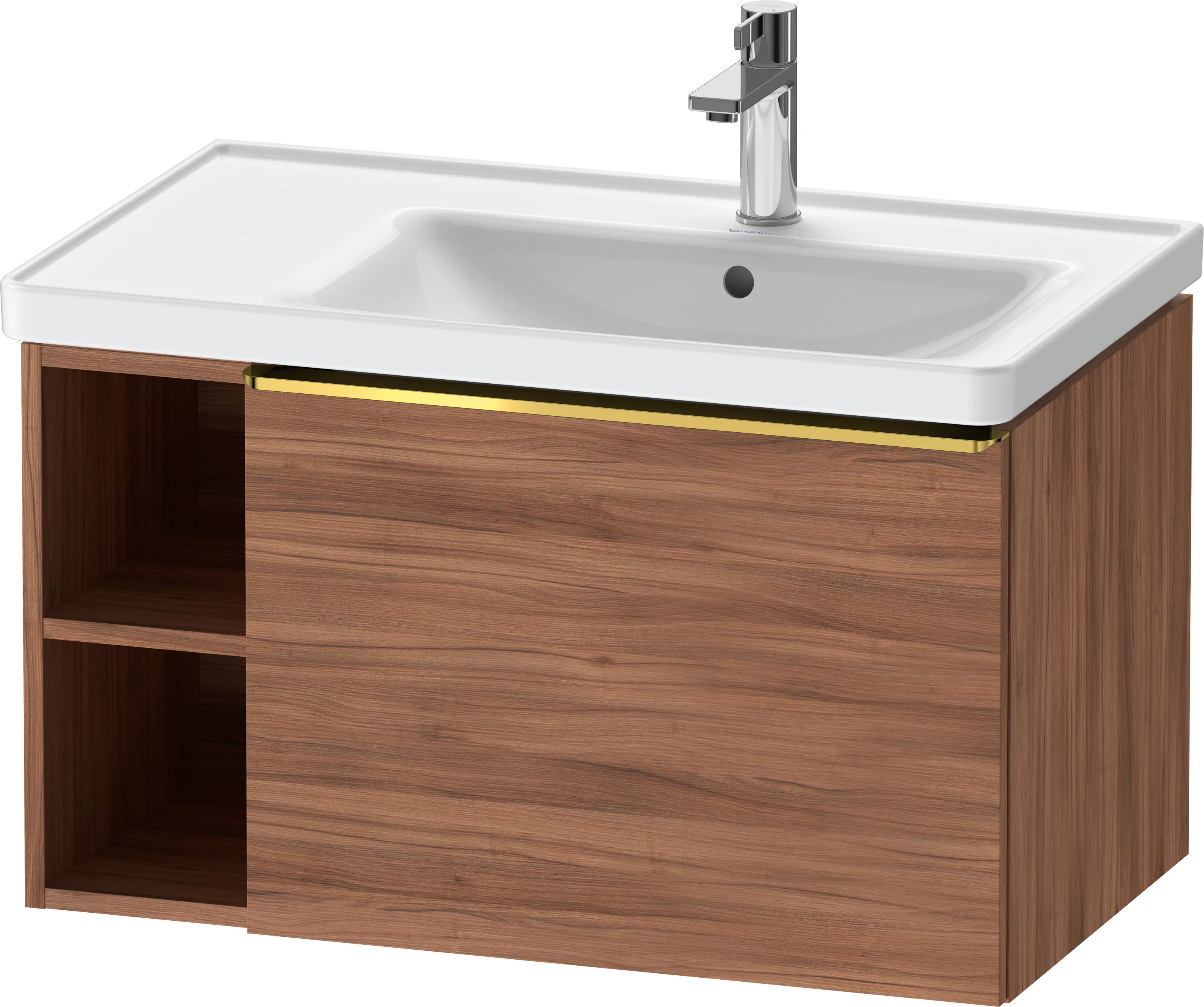 Duravit Waschtischunterschrank wandhängend „D-Neo“ 78,4 × 44 × 45,2 cm Nussbaum Natur