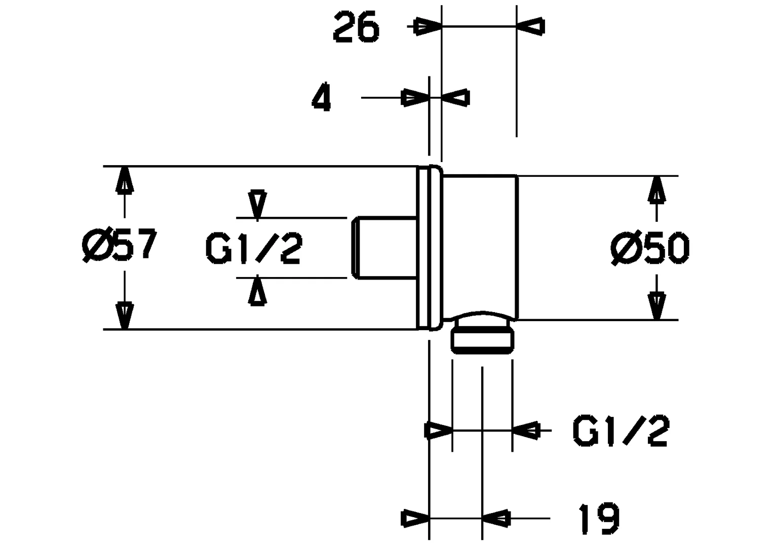 Hansa Wandanschlussbogen Hansa 4425 Rosette rund G1⁄2 mit RV DN15 Chrom Hansa Wandanschlussbogen Hansa 4425 Rosette rund G1⁄2 mit RV DN15 Chrom
