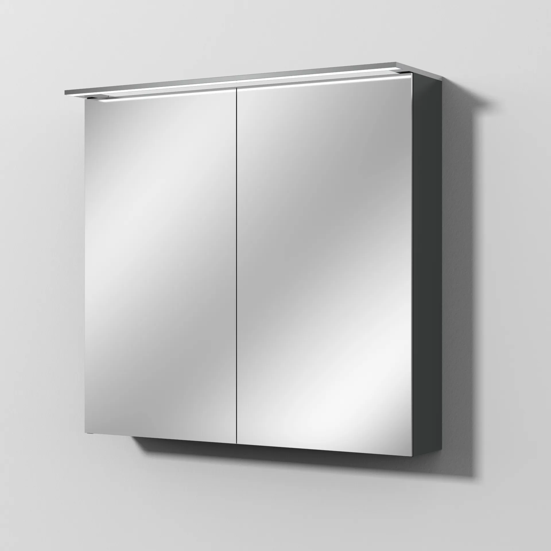 Sanipa Spiegelschrank „Malte“ 80 × 75 × 14,9 cm in Anthrazit (matt)
