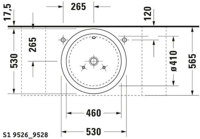 Aufsatzwaschtisch „Starck 1“, mit Überlauf