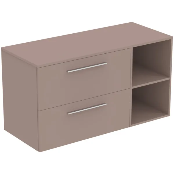 Möbel-Set 120cm i.life B 2 Auszüge 2 offene Fächer Griff Chrom Weiß matt Möbel-Set 120cm i.life B 2 Auszüge 2 offene Fächer Griff Chrom Weiß matt