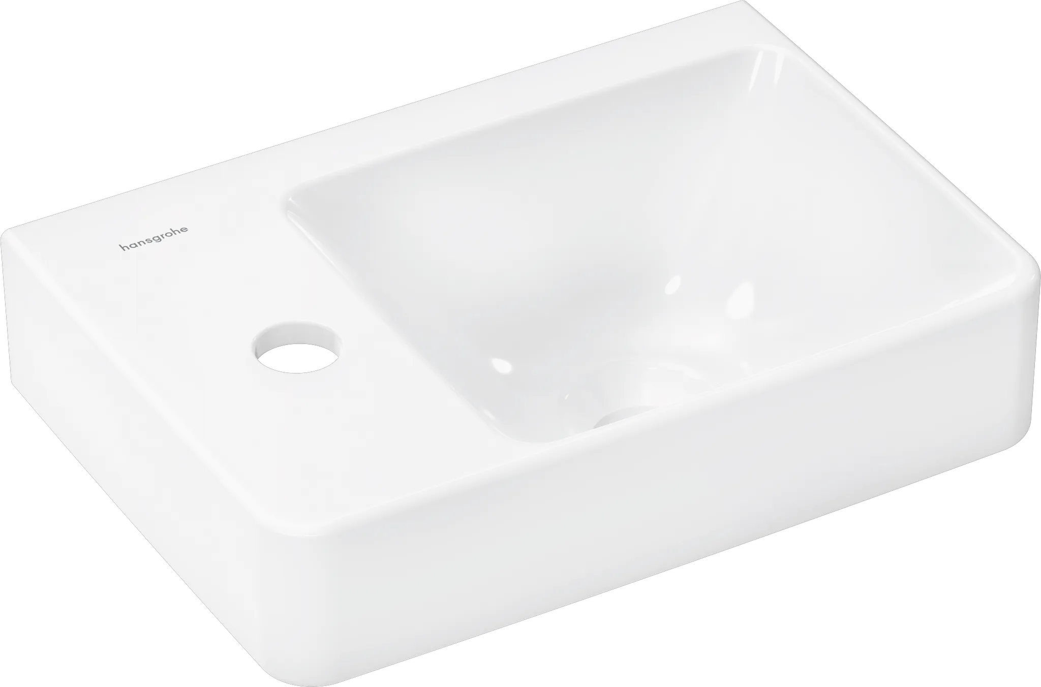 Hansgrohe Xelu Q Handwaschbecken mit Ablage links, 360x250 mm, weiß Hansgrohe Xelu Q Handwaschbecken mit Ablage links, 360x250 mm, weiß
