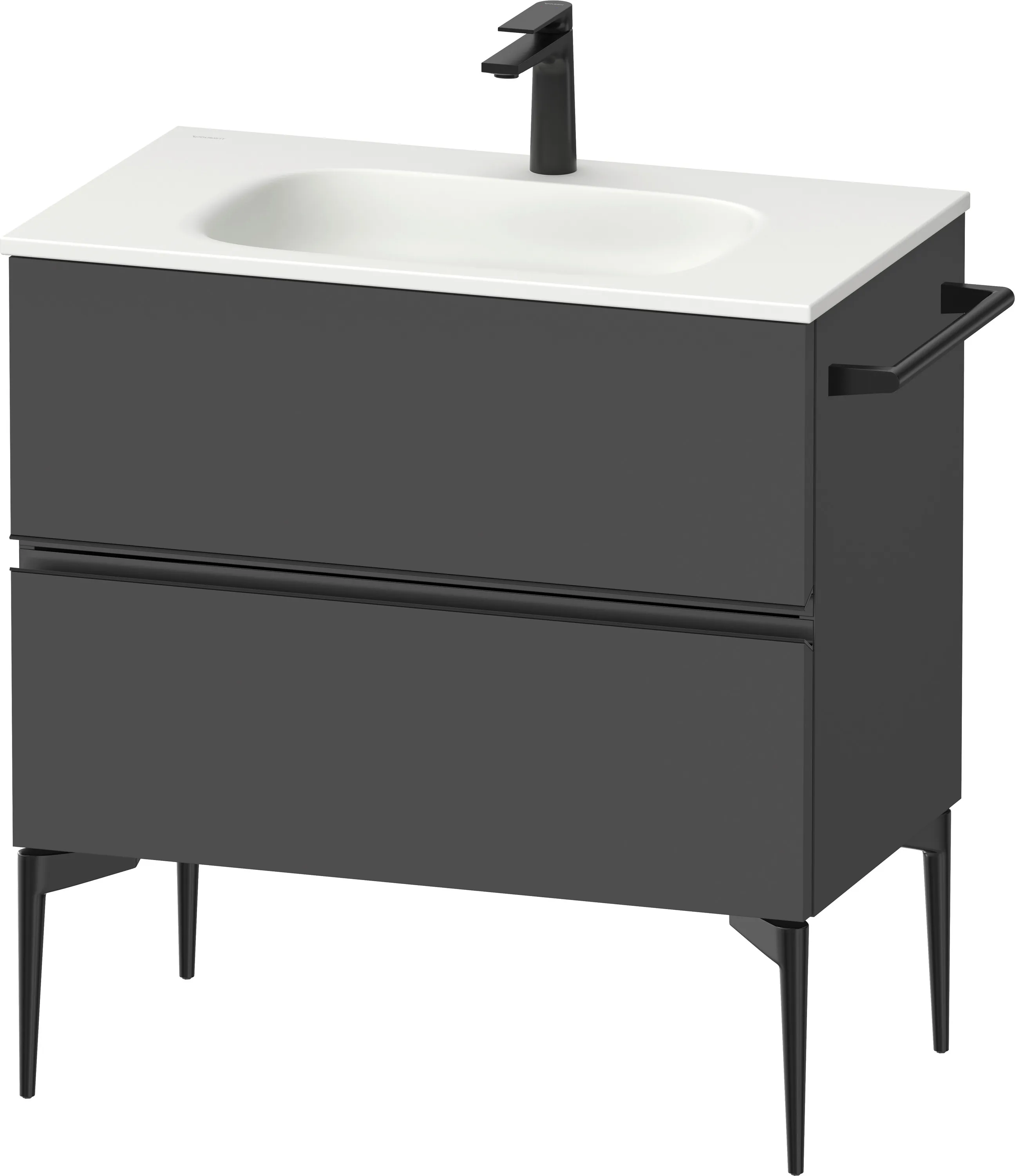 Duravit Waschtischunterschrank „Sivida“ 81 × 59,2 × 47,7 cm Graphit Matt