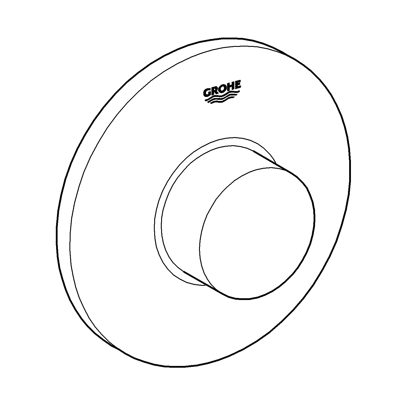 Pneumatik-Betätigung 37060, Druckknopfbetätigung mit Rosette Ø 100 mm, ohne Abdeckplatte, chrom