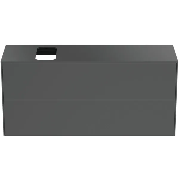 Ideal Standard Conca Waschtischunterschrank, Anthrazit matt, 1.202 x 373 x 550 mm, 2 Auszüge mit Push-Open und Softclose-Einzug, wahlweise links oder rechts Ideal Standard Conca Waschtischunterschrank, Anthrazit matt, 1.202 x 373 x 550 mm, 2 Auszüge mit Push-Open und Softclose-Einzug, wahlweise links oder rechts