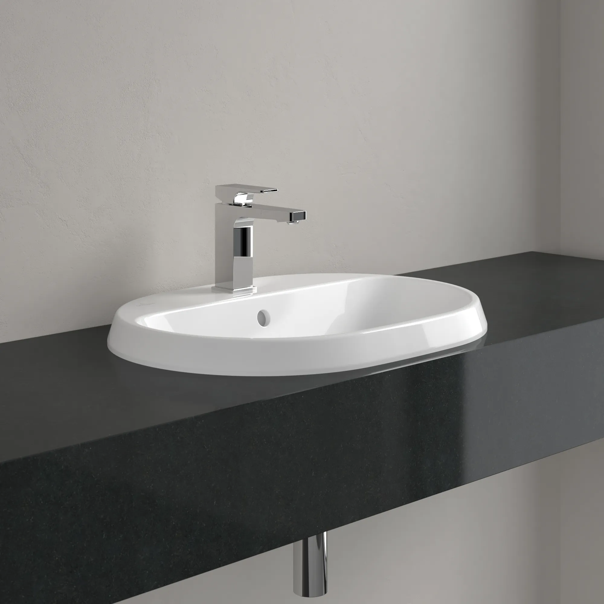 Villeroy & Boch Einbauwaschtisch „Architectura“ mit 1×1 Hahnlochbohrung, 600 × 450 × 170 mm, mit Hahnlochbohrung, Hahnlochposition mittig in Weiß Alpin Villeroy & Boch Einbauwaschtisch „Architectura“ mit 1×1 Hahnlochbohrung, 600 × 450 × 170 mm, mit Hahnlochbohrung, Hahnlochposition mittig in Weiß Alpin