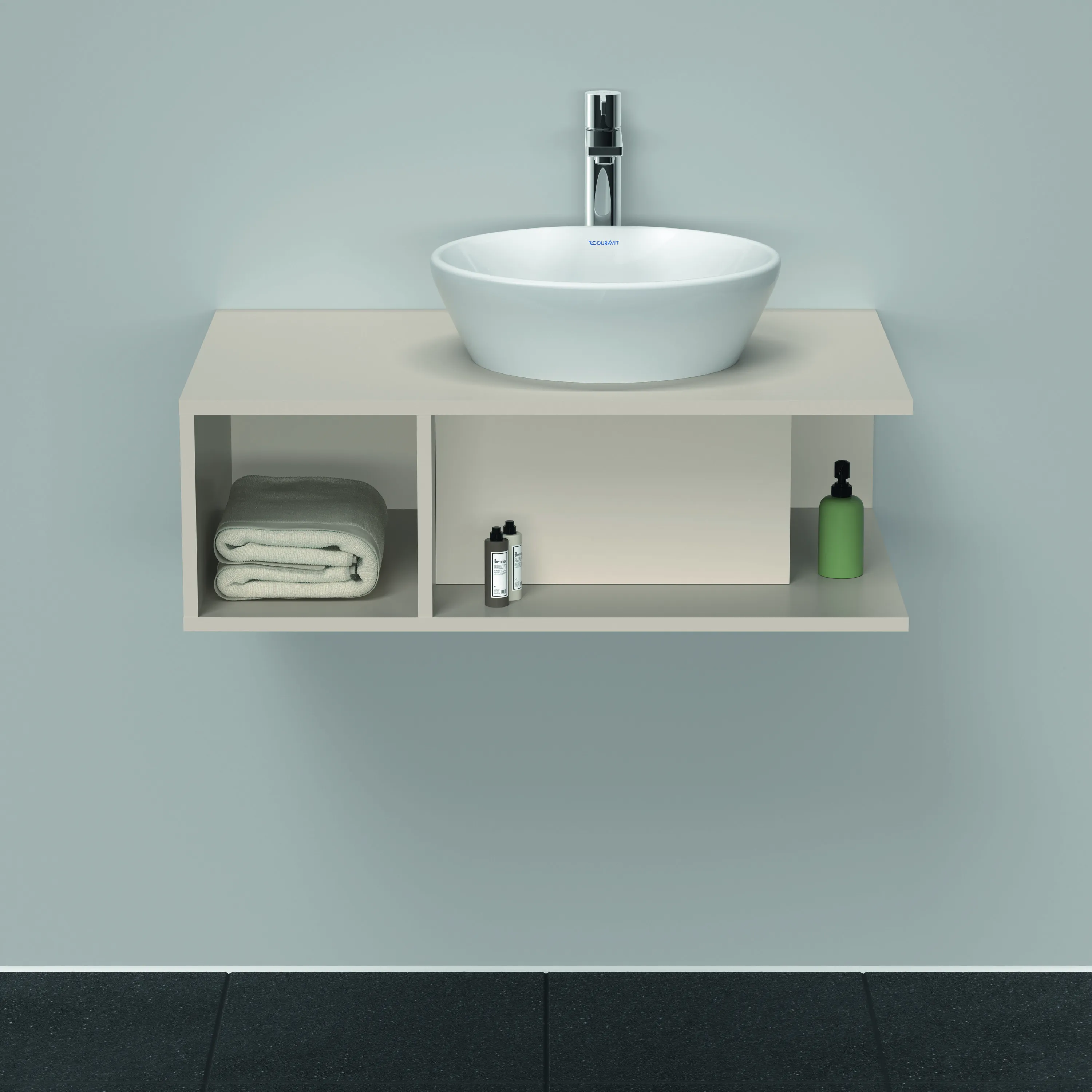 Duravit Waschtischunterschrank wandhängend „D-Neo“ 80 × 26 × 55 cm Taupe Matt