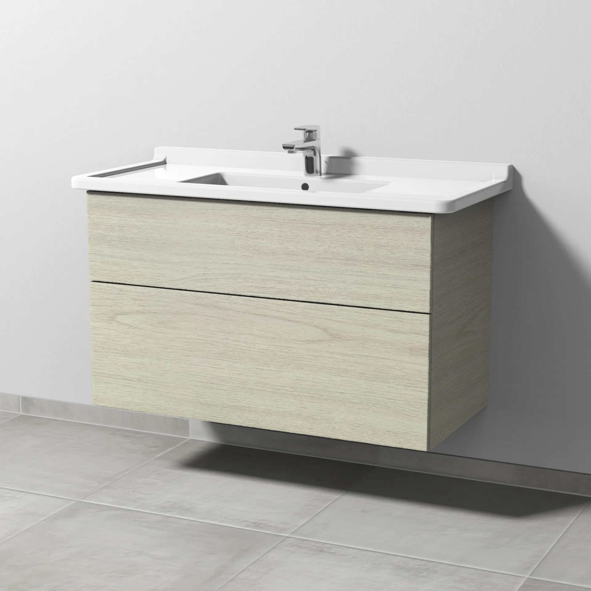 Sanipa Waschtischunterschrank „3way“ 950 × 593 × 467 mm in White Oak
