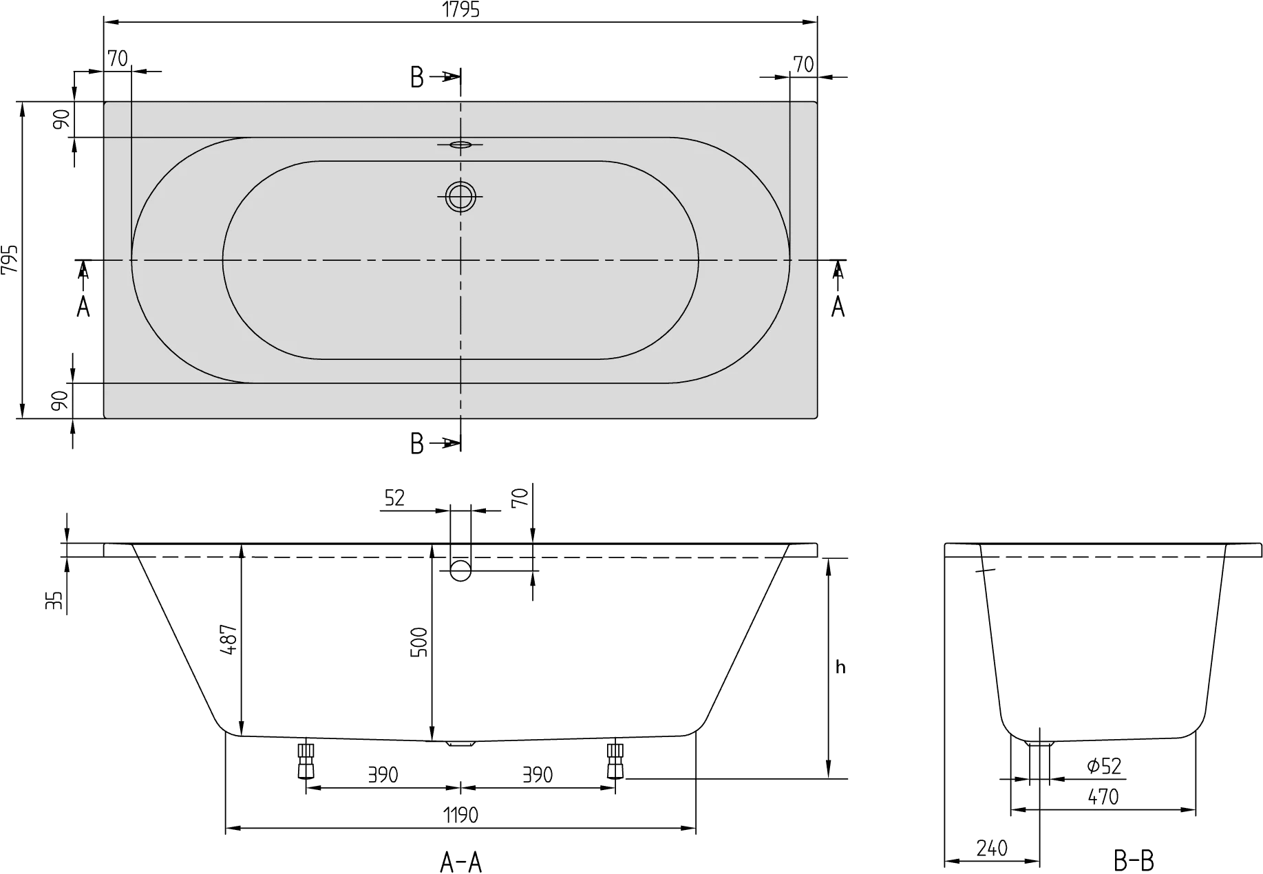 Villeroy & Boch O.novo Badewanne UCC180CAS2B1V, 1800 x 800 x 525 mm, Weiß Alpin Villeroy & Boch O.novo Badewanne UCC180CAS2B1V, 1800 x 800 x 525 mm, Weiß Alpin