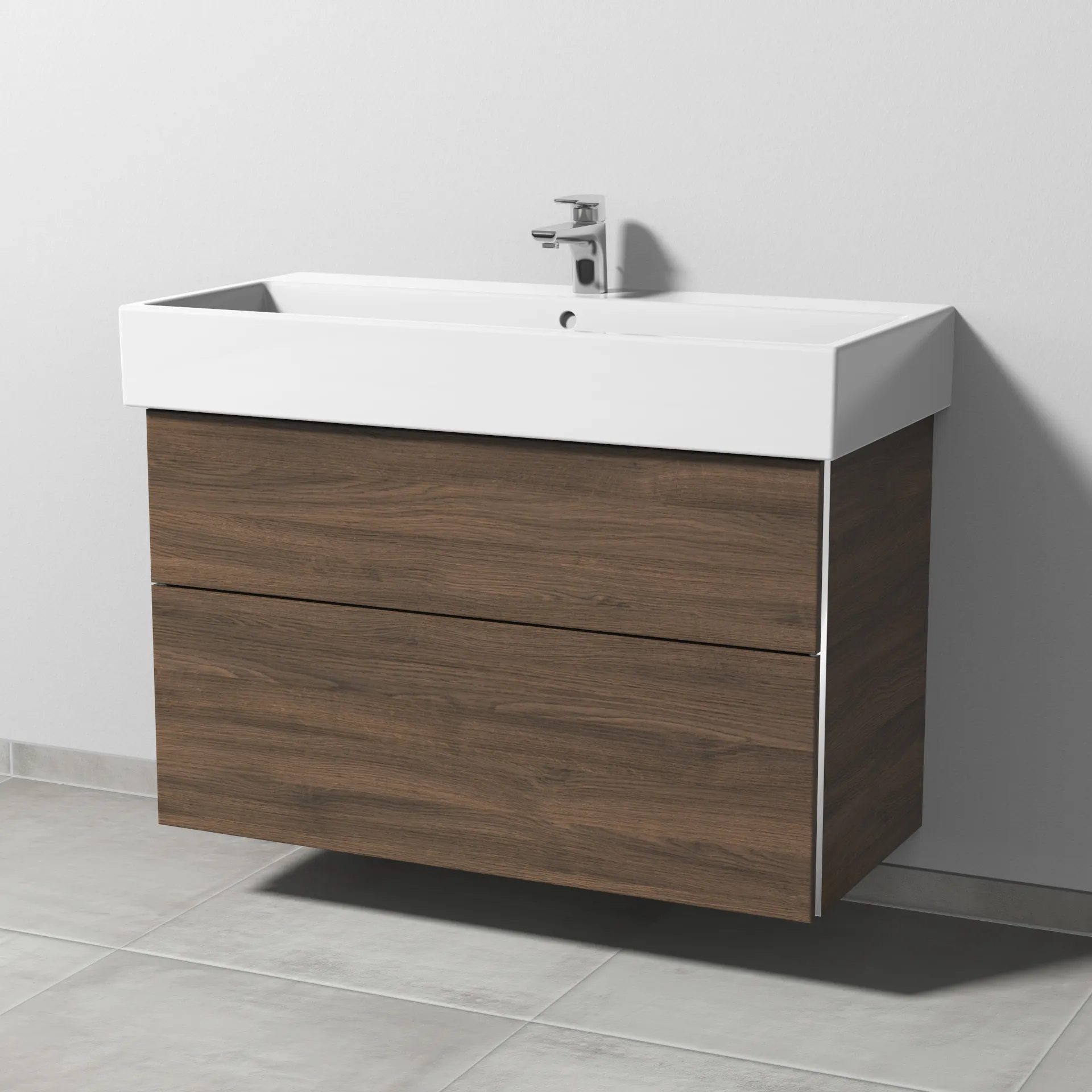Sanipa Waschtischunterschrank „3way“ passend zu Keramik-Waschtische Vero Air von Duravit 950 × 591 × 447 mm in Eiche Arizona
