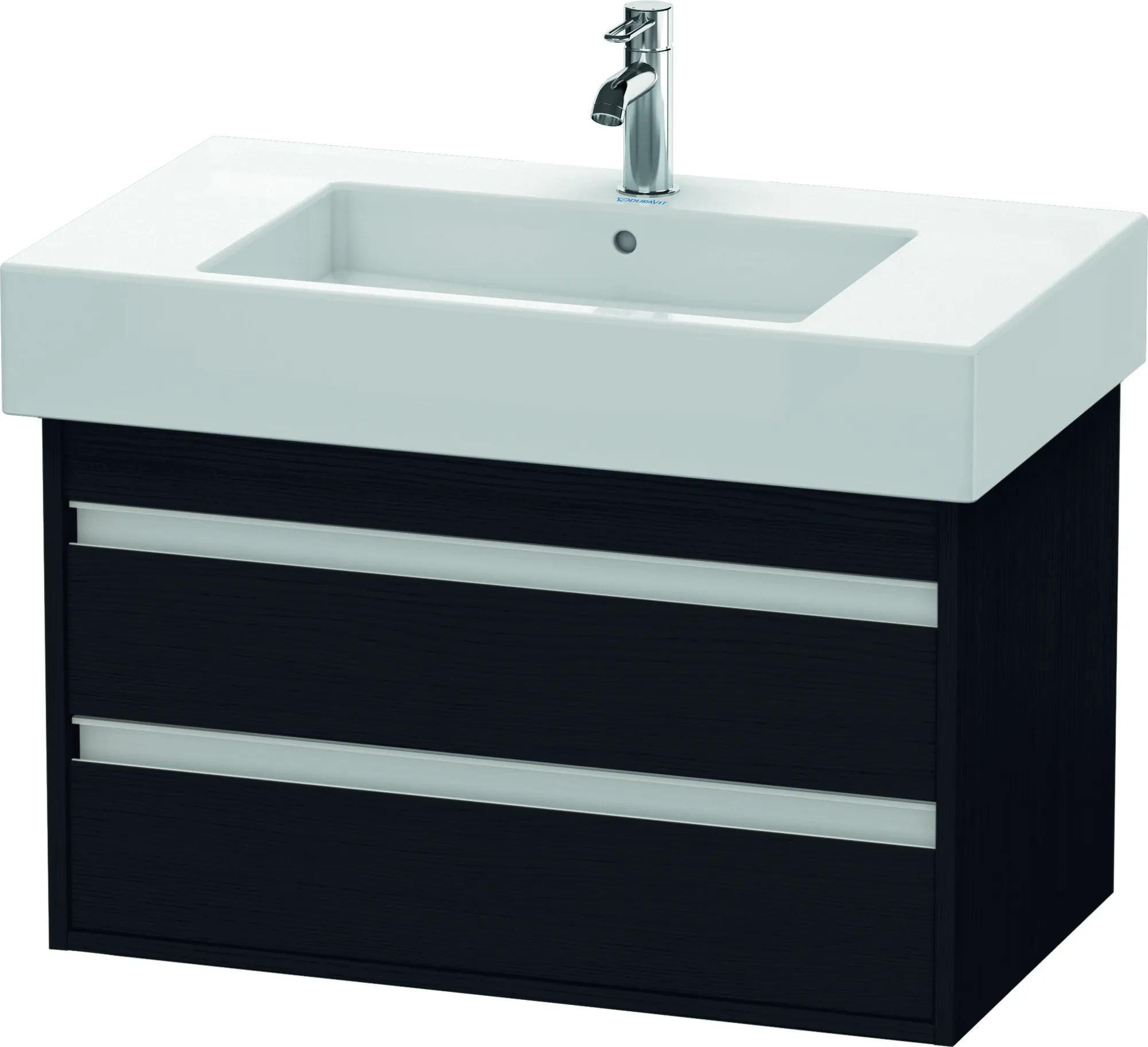Duravit Waschtischunterschrank wandhängend „Ketho“ 80 × 48 × 45,5 cm Eiche Schwarz Duravit Waschtischunterschrank wandhängend „Ketho“ 80 × 48 × 45,5 cm Eiche Schwarz