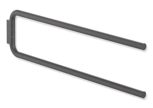 HEWI Handtuchhalter „Serie 480“, Befestigung verdeckt, 2-armig in Schwarz tiefmatt HEWI Handtuchhalter „Serie 480“, Befestigung verdeckt, 2-armig in Schwarz tiefmatt