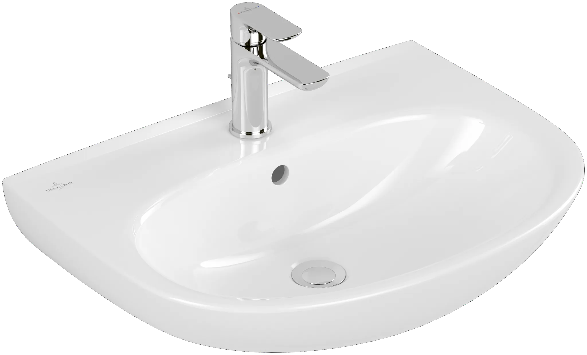 Villeroy & Boch Waschbecken „O.novo“ 600 × 460 × 180 mm, ohne Hahnlochbohrung, für Becken mittig in Weiß Alpin Villeroy & Boch Waschbecken „O.novo“ 600 × 460 × 180 mm, ohne Hahnlochbohrung, für Becken mittig in Weiß Alpin