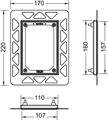 filo Einbaurahmen Chrom glänzend für flächenbündige Montage filo Einbaurahmen Chrom glänzend für flächenbündige Montage