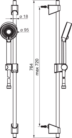 HA Wandstangengarnitur HANSABASICJET 4478 3-strahlig Chrom