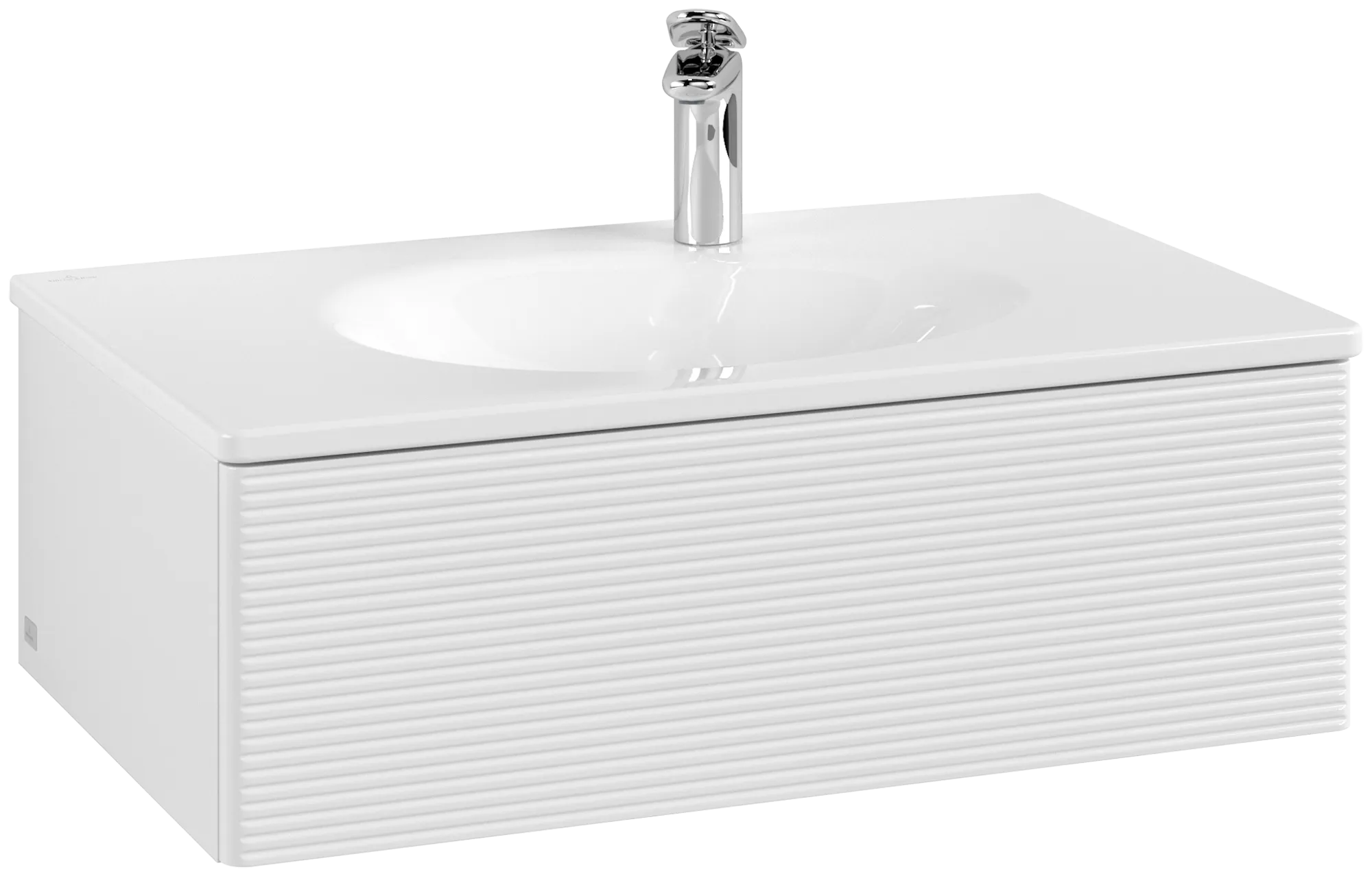 Villeroy & Boch Waschbeckenunterschrank Antao K01, Glossy White Lacquer, 788x256x496mm, 1 Auszug mit SoftClosing und Push-to-open, Wandmontage Villeroy & Boch Waschbeckenunterschrank Antao K01, Glossy White Lacquer, 788x256x496mm, 1 Auszug mit SoftClosing und Push-to-open, Wandmontage