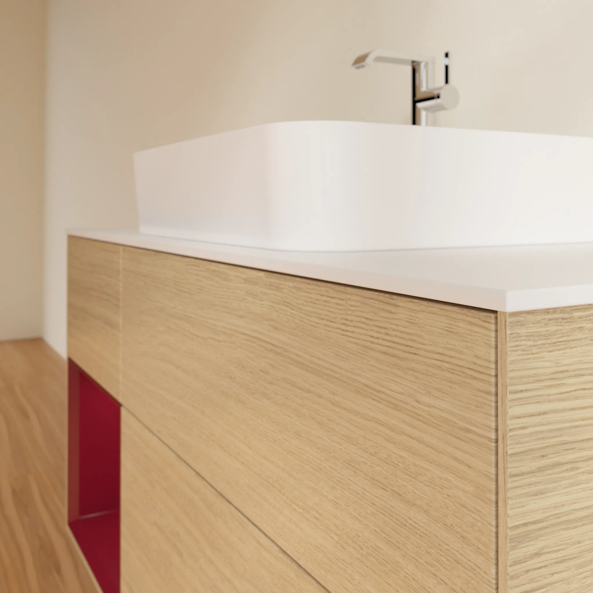 Villeroy & Boch Waschtischunterschrank „Finion“ für Schrankwaschtisch 1200 × 603 × 501 mm Oak Veneer, für Becken mittig Villeroy & Boch Waschtischunterschrank „Finion“ für Schrankwaschtisch 1200 × 603 × 501 mm Oak Veneer, für Becken mittig